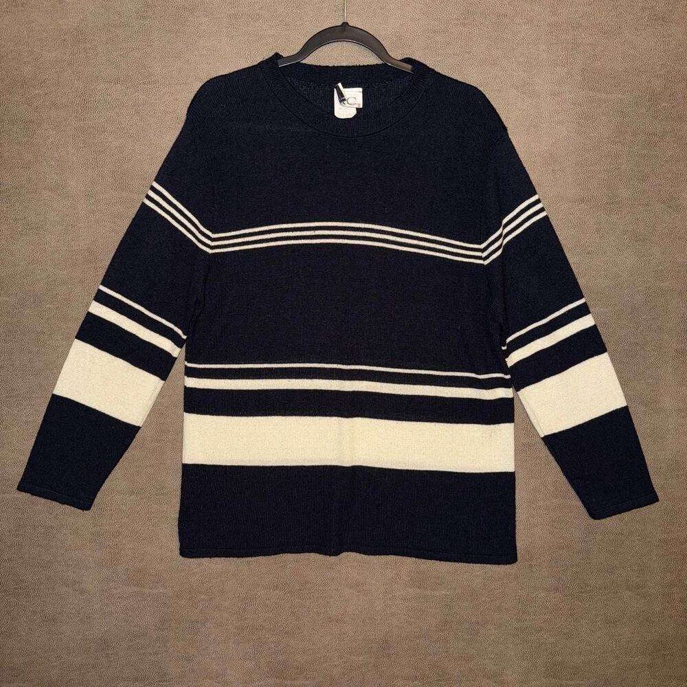 Vintage American Collection 1980s Striped Knit Sweater made in USA